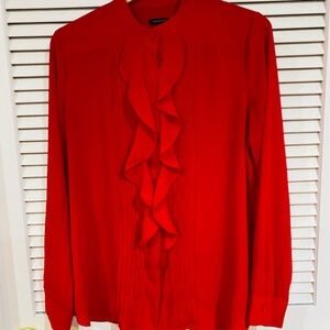 Red Ruffled Women's Top